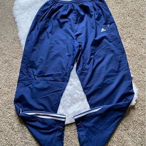 Adidas Vintage Windbreaker Track Pants Blue Lined Zipped Ankle Mens Size XL